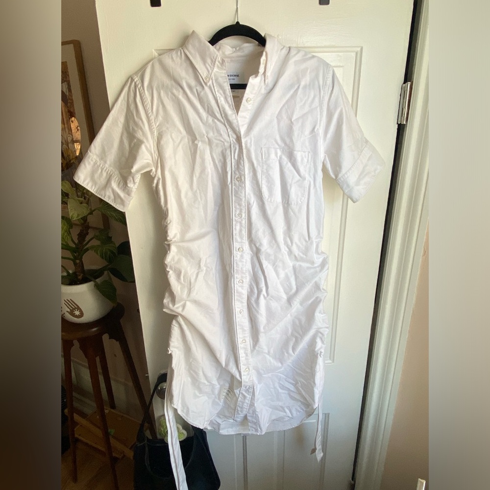 Thom Browne adjustable tie midi dress